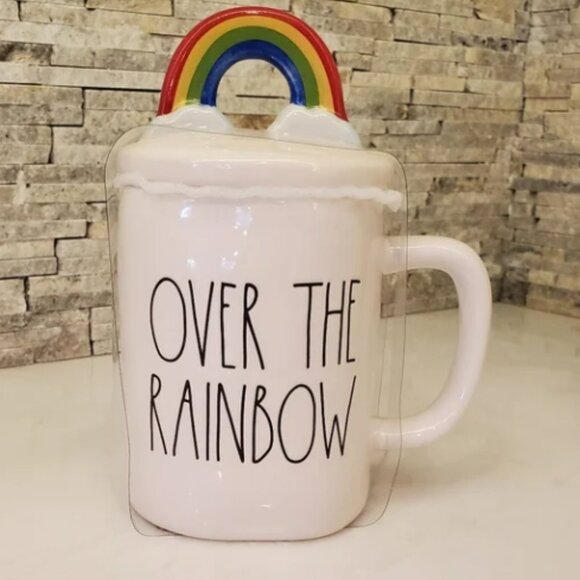 NEW Rae Dunn OVER THE RAINBOW Mug With Lid Artisan Collection Wizard of Oz - Picture 2 of 3